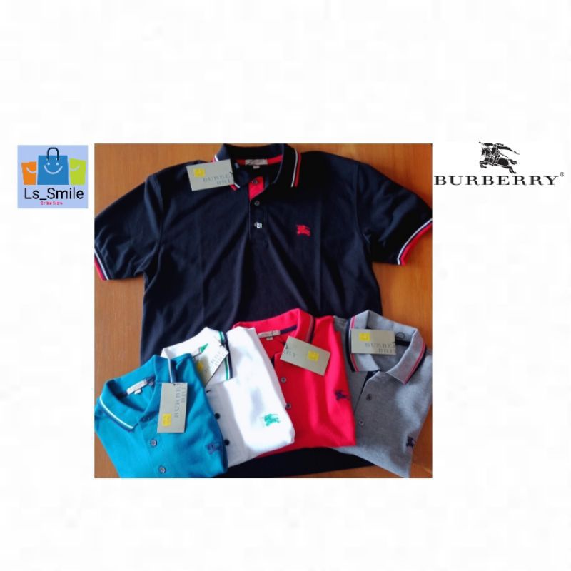 KAOS POLO PRIA BURBERRY BRIT LIST 2WARNA BAJU KAOS BERKERAH PRIA IMPORT