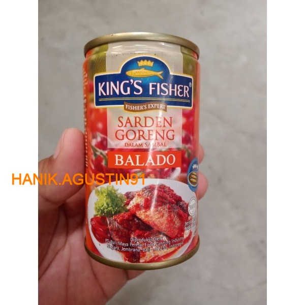 

King's Fisher Sarden goreng mini rasa saus balado Makanan Kaleng 155 gr