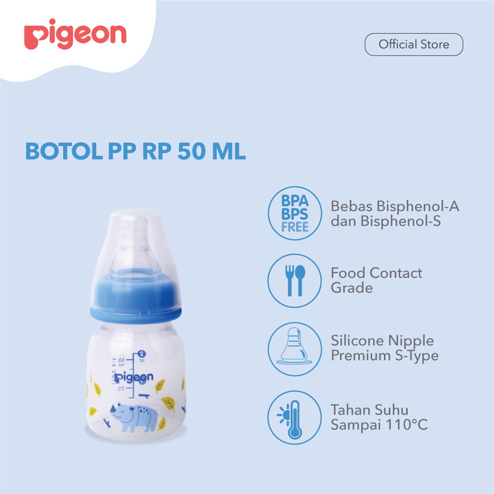 Botol Susu Bayi Pigeon Botol PP RP 50ml W/ S Type Silicone Nipple