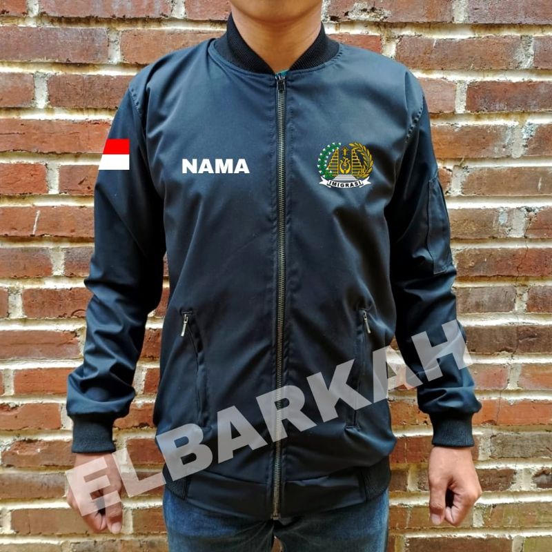 JAKET BOMBER LOGO IMIGRASI KEMENKUMHAM JAKET BOMBER BISA CUSTOM LOGO SENDIRI jaket bomber waterfroop jaket bomber terbaru