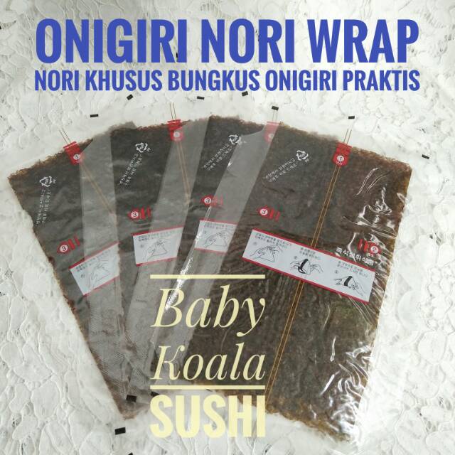 MANJUN Onigiri Wrapper 100 Lembar Halal │ Lembar Rumput Laut Import untuk Nasi Kepal Onigiri