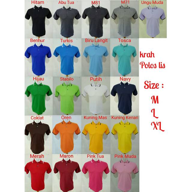 1409 SIZE XL Klopdeh Polo Shirt Krah List Unisex Cowok 