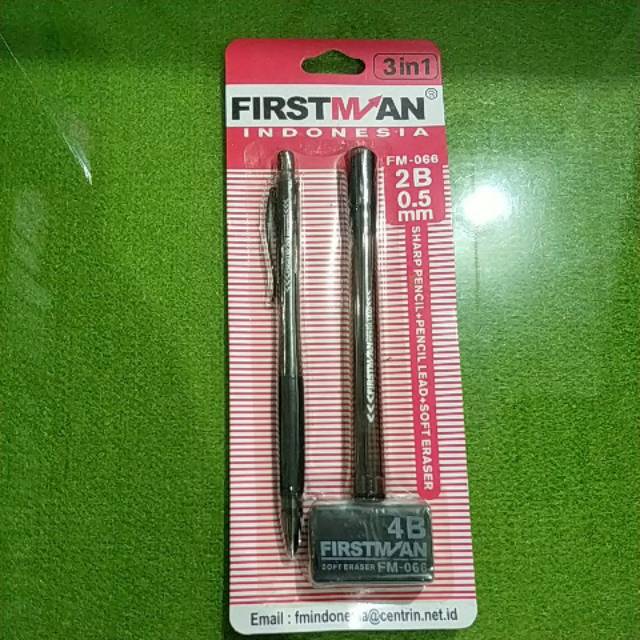 

Pensil Mekanik + isi + penghapus 3in1 Firstman / Mechanical Pencil Firstman with Refill + Eraser