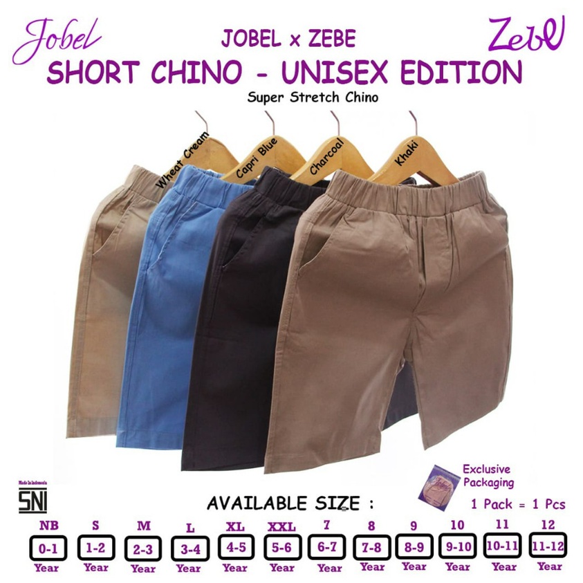 Jobel x Zebe Celana Chinos Unisex 7 - 12 Tahun Chino Anak Unisex Edition CBKS