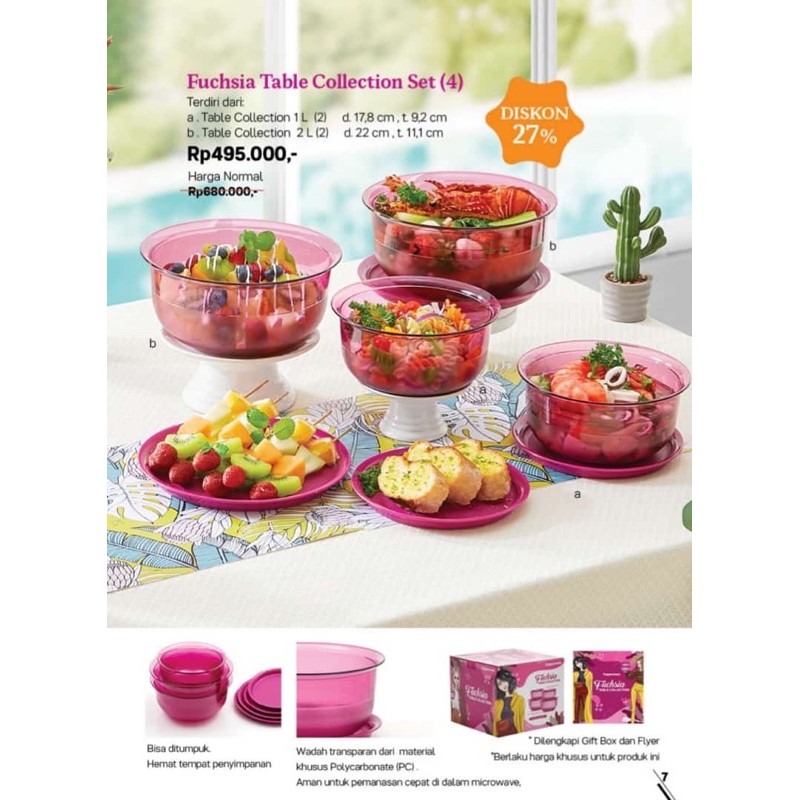 Promo tuperware bulan Oktober 2020 wadah saji fusia set