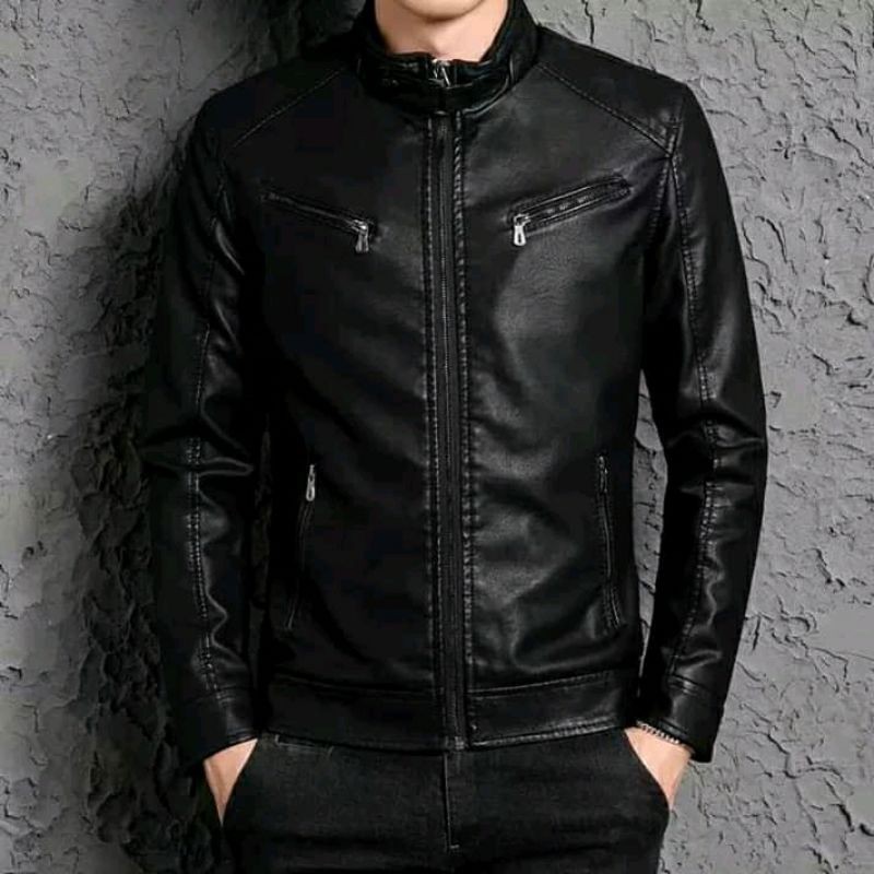 PREMIUM Jaket Kulit Pria Elegant Brownie ARL 033 Silverstone RFLA Ariel Noah Sintetis 90