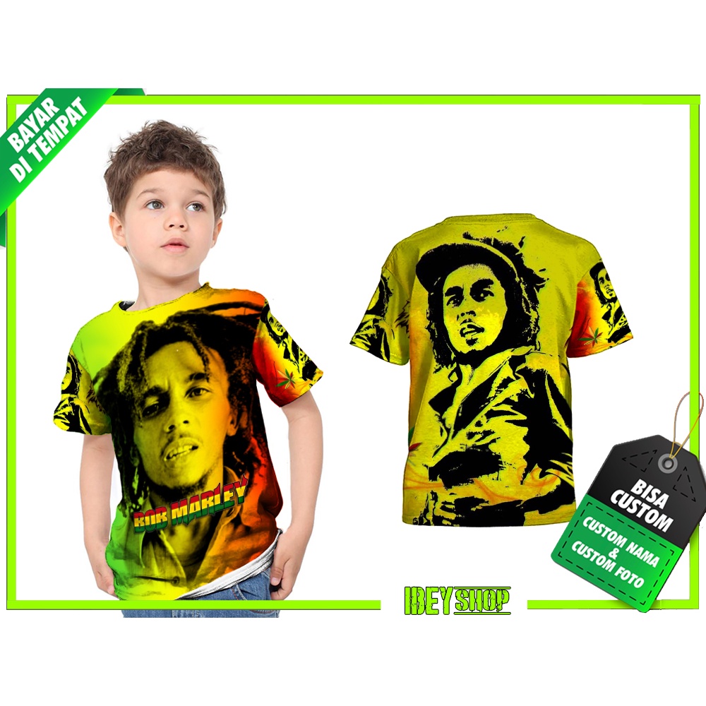 Kaos Anak  Reggae Bob Marley 01 Custom Fullprint