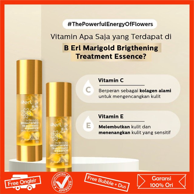 Marigold Brightening Treatment Essence Menutrisi Kulit Menghidrasi Kulit Mengandung Vit E by B ERL