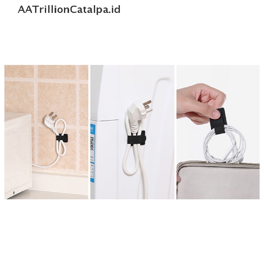 Aatrillioncatalpa 10PCS Strap Velcro Pengikat Kabel Data