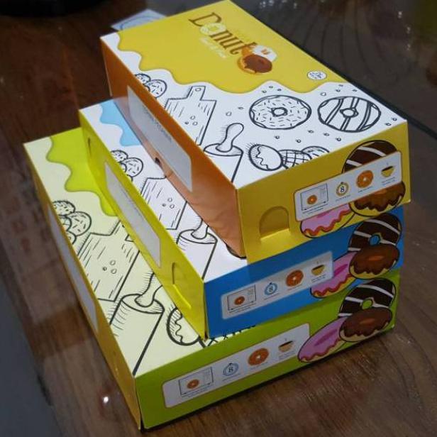 

⇅ Dus Donat BESAR HIJAU (27 x 18,5 x 5,5 cm) // Dus BIRU (21x13,5×5) // Dus donat laminasi / Dus Kraft ㊬