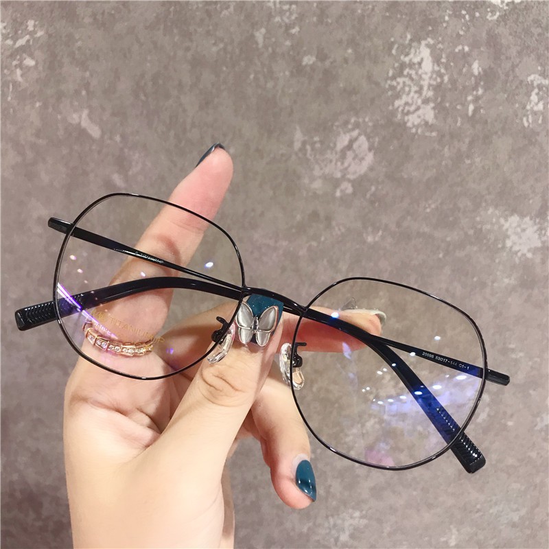 ♥TMALL88♥ Kacamata Baca Frame KM100 Anti Radiasi Metal Gaya Retro / NO MINUS