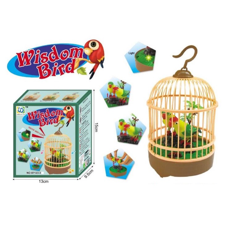 Mainan Anak Heartful Bird Toy Burung Dalam Sangkar Sensor Suara Musik Mainan Anak Best Gift