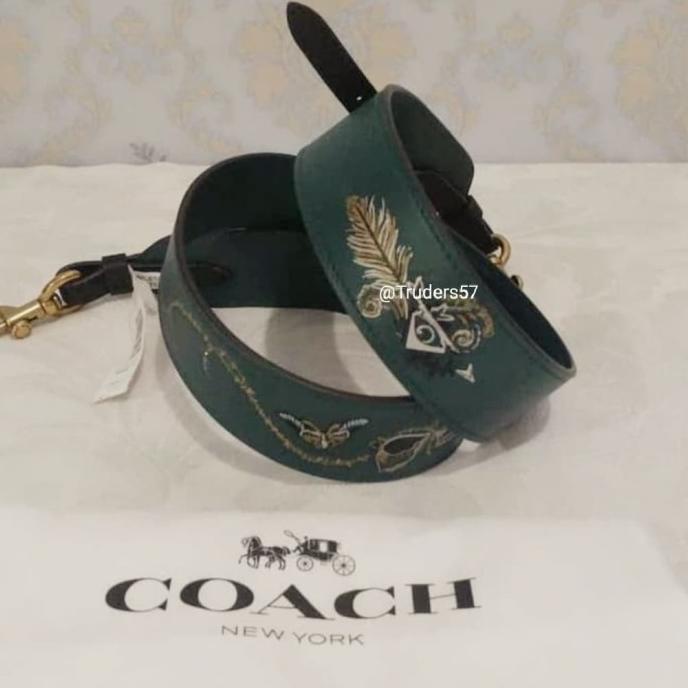 ACC TAS WANITA Coach Bag Strap With Tattoo Evergreen Brass