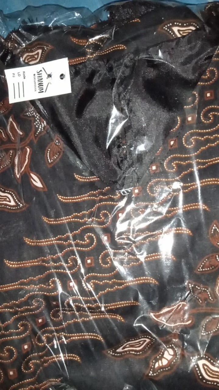 Atasna Batik Wanita Modern Batik Cassual Atasanbatik Batik Lace Mewah Batik Batwing(hitam)