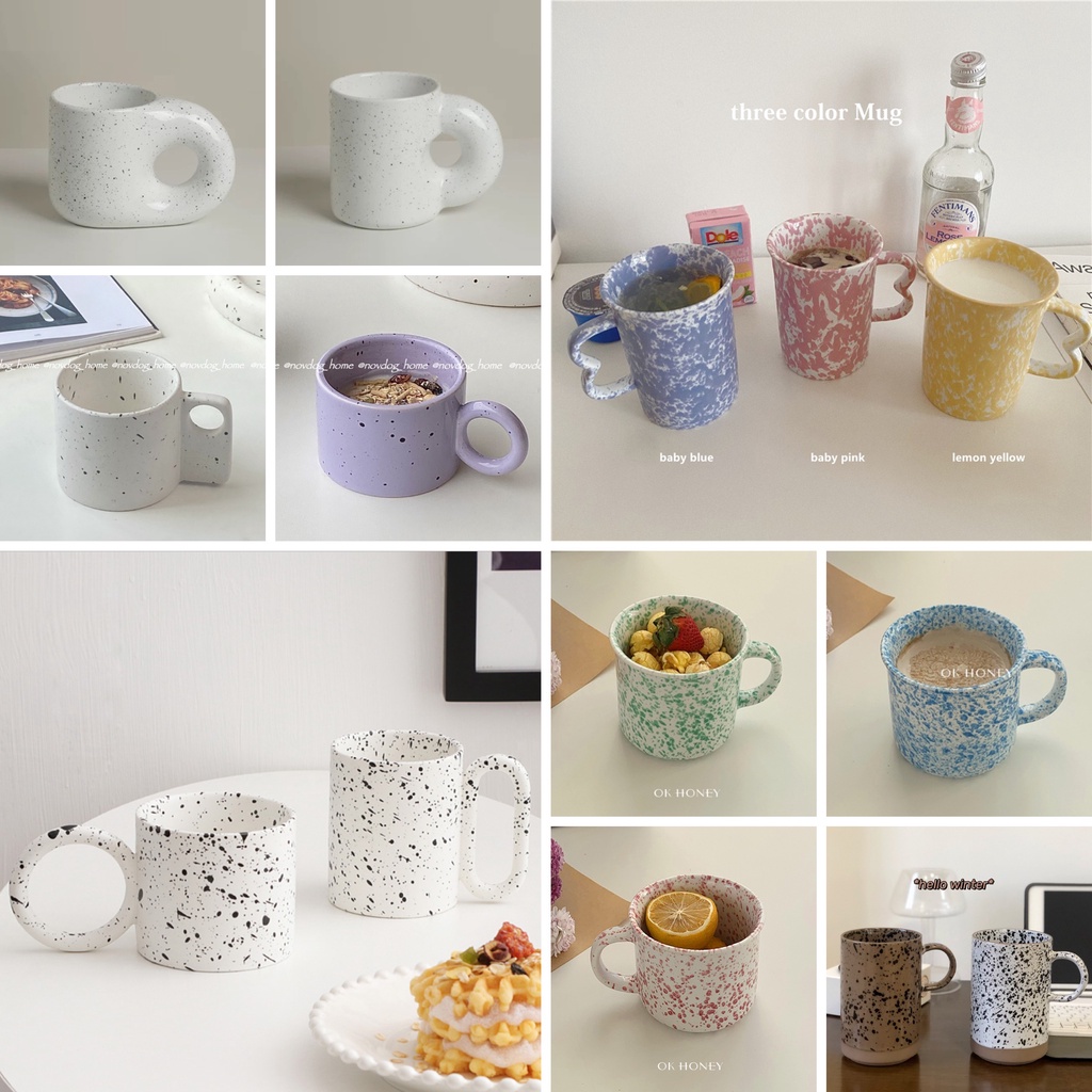 Jual Cangkir Gelas Kilap Tinta Keramik Ins Korea Ceramic Mug Cup Splash Ink Shopee Indonesia