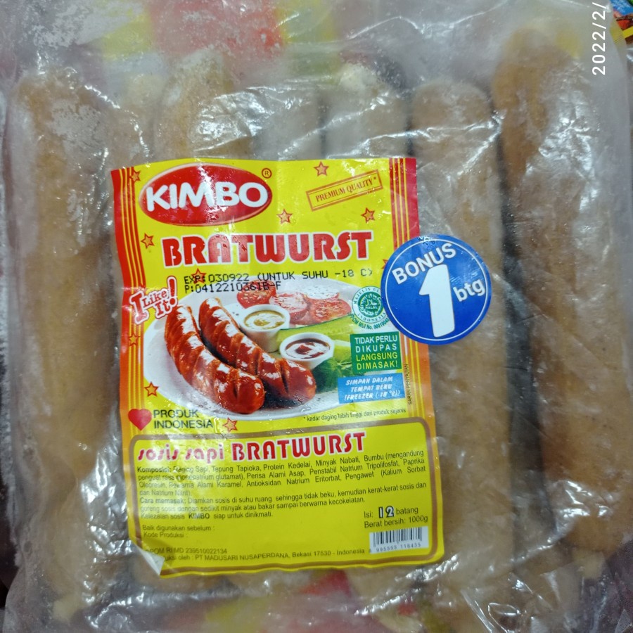 

KIMBO SOSIS SAPI BRATWURST LONG ISI 6 DAN 12