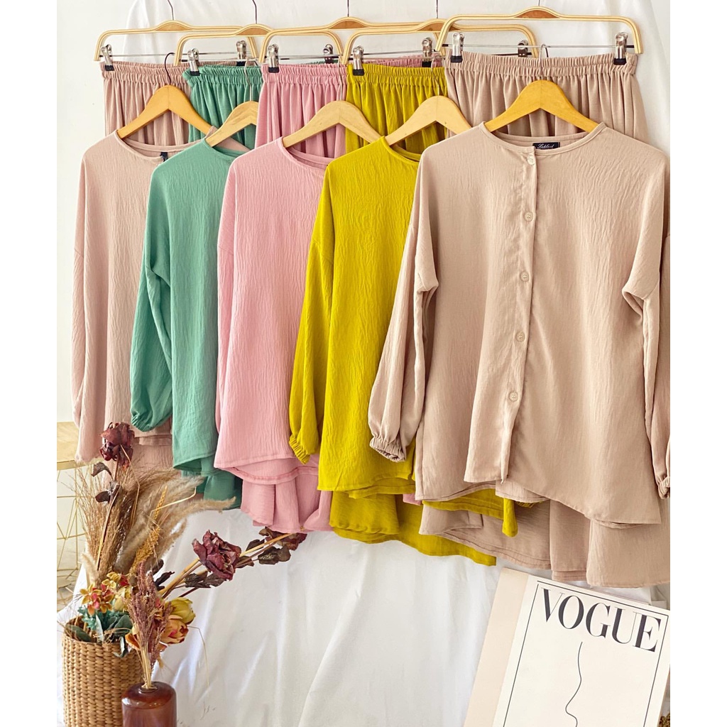 ZOYYA ONESET - KOREAN STYLE - PAKAIAN WANITA - ROK + ATASAN - SETELAN WANITA