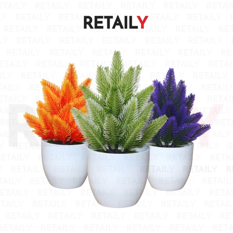 Retaily PT44 Pot Tanaman Hias Bunga Hias Plastik Ornamen Pot Bongsai Artificial Flower Decoration