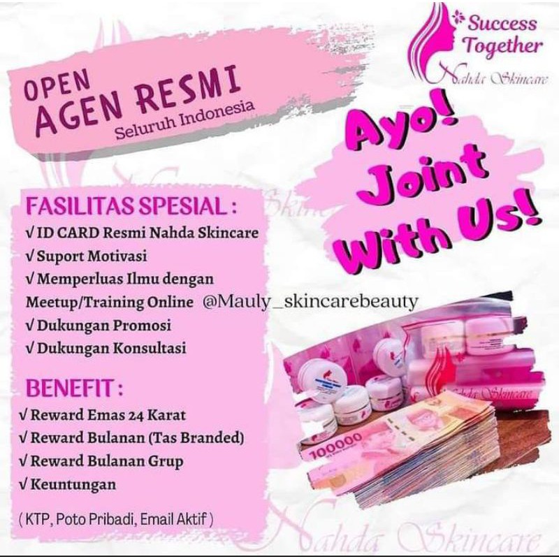 OPEN JOIN NAHDA SKINCARE RESELLER AGEN DISTRIBUTOR MERAPAT