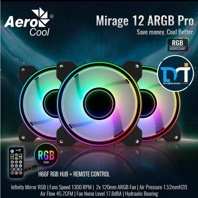 Aerocool H66F + Mirage 12 Argb Pro - 3X Fan 120Mm Argb Hub Controller