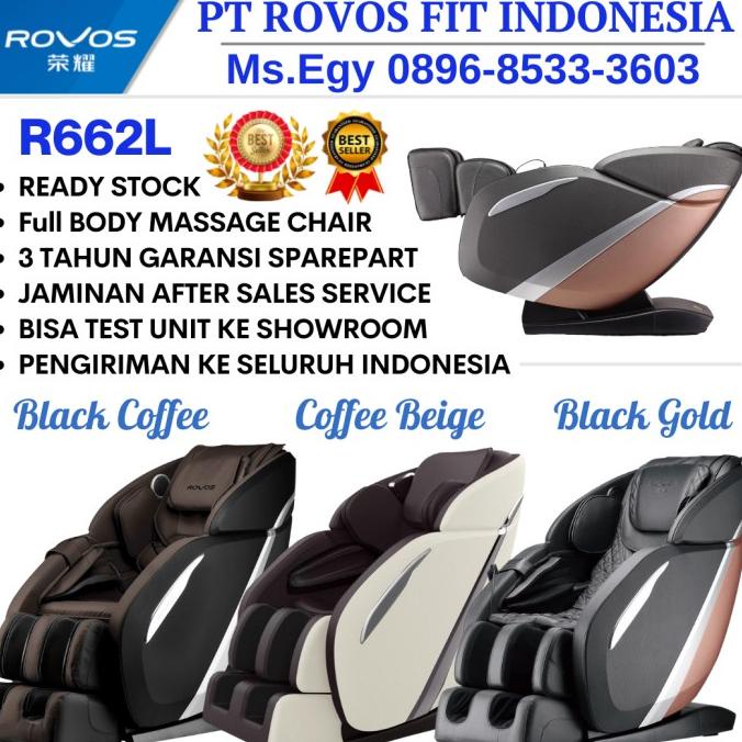 Kursi pijat rovos R662L Original garansi resmi PT Rovos Fit Indonesia - Black Coffee