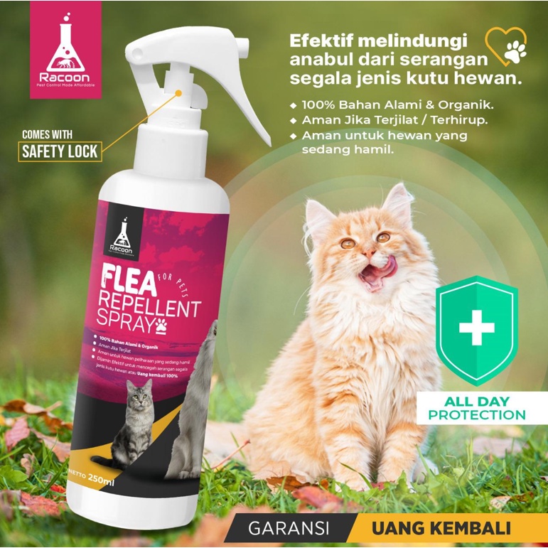 RACOON Spray Anti Kutu Hewan Anjing &amp; Kucing Flea Repellent Spray