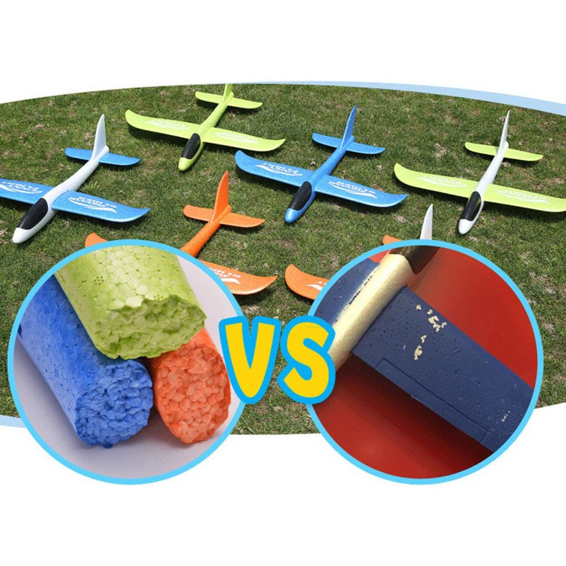 GOROCK Mainan Pesawat DIY Hand Throw Foam Aeroplane Flying Glider Planes - TY0310 - Mix Color