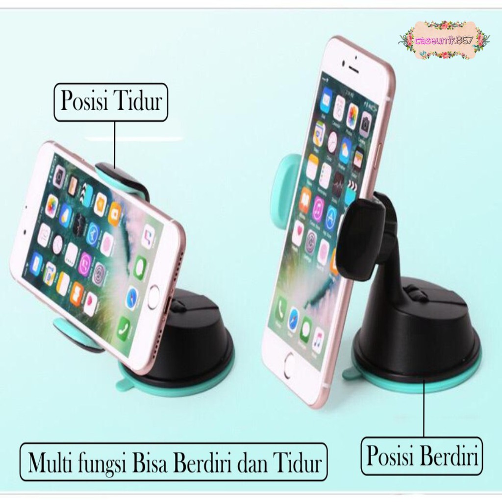 JXCH 2in1 Holder mobil HP car Holder Stand Dashboard AC KACA GPS universal phone 360 derajat CS1803