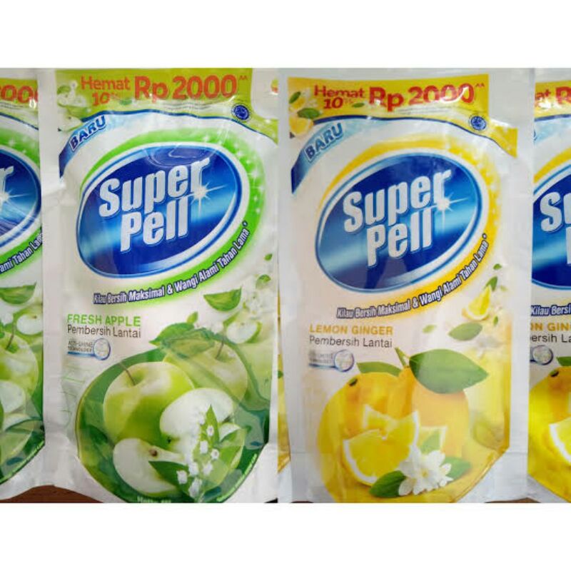 Super Pell 2000  isi 111 ml - Pembersih Lantai Sachet,  Refill