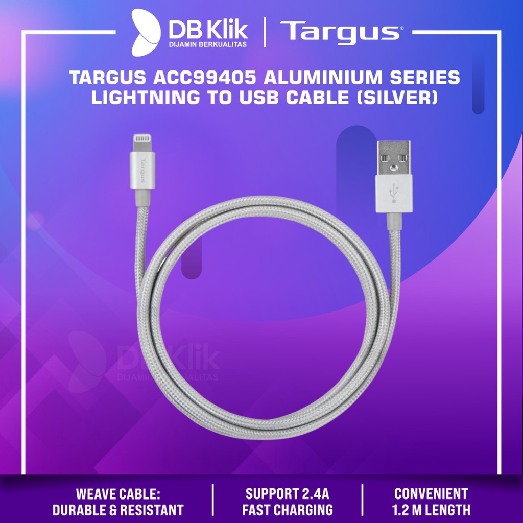 Kabel Targus ACC99405 Lightning to USB Silver - TARGUS ACC99405AP