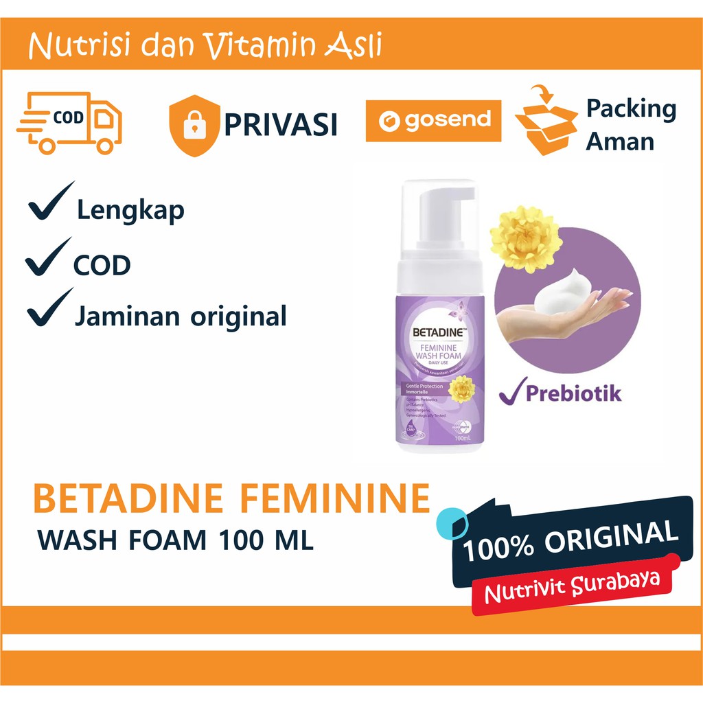 BETADINE Feminine Wash Foam Gentle Protection 100 mL