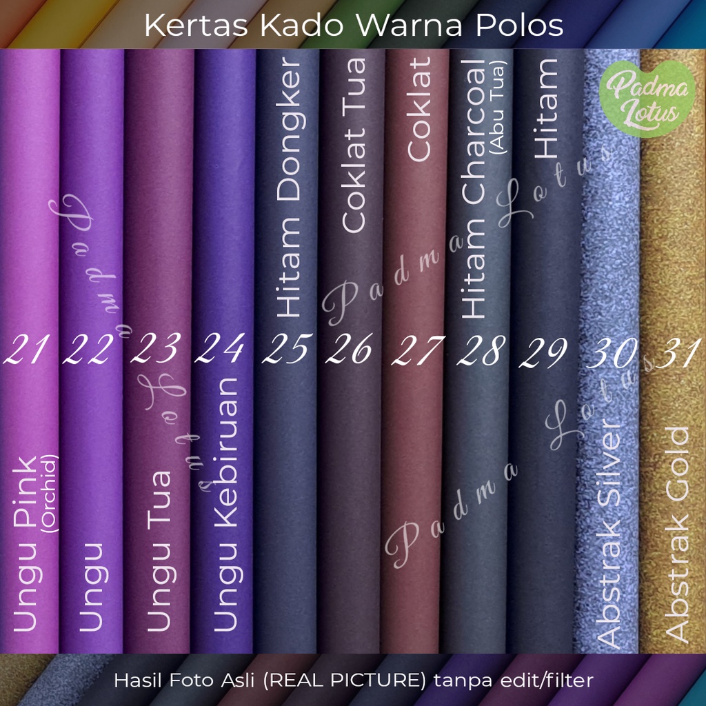 Kertas Kado isi 10 Sansan Wawa doff warna polos