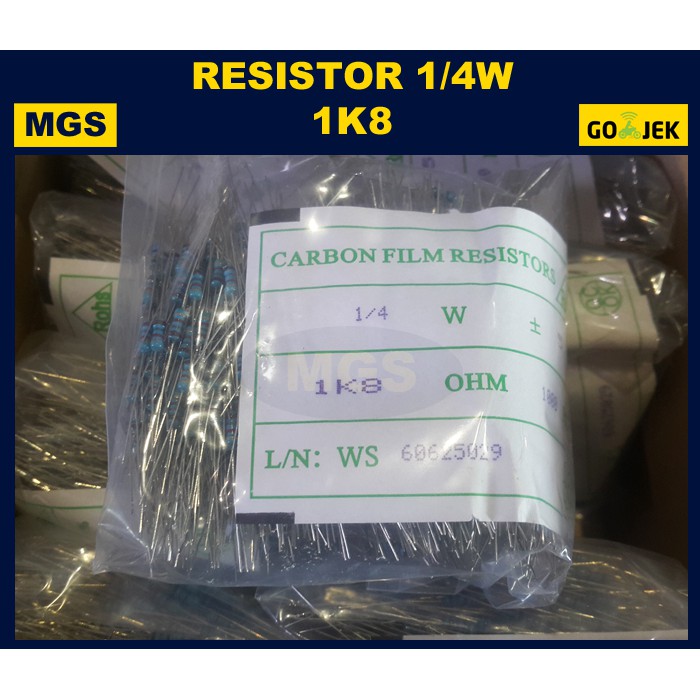 1000Pcs Resistor 1/4W 1K8