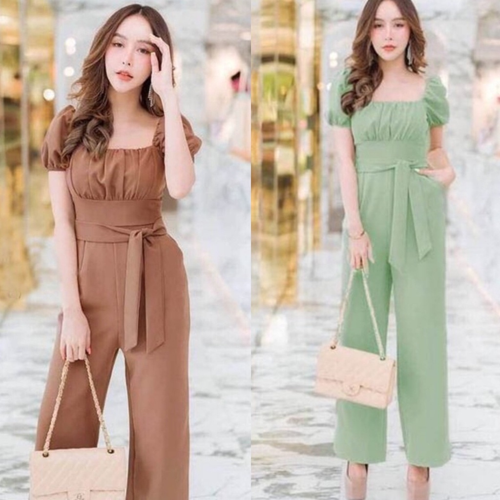 FGI-SET6166 Setelan Import Jumpsuit Wanita Overall Korea Sophia Casual Set Jamsuit Wanita