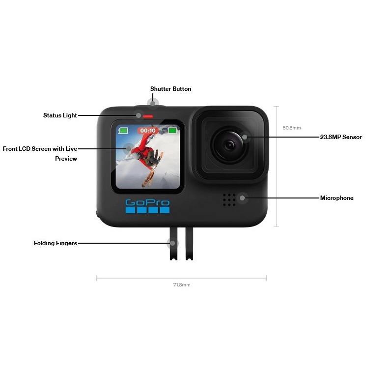 Action Camera GoPro Hero 10 Black 23MP 5.3K HyperSmooth-Go Pro Hero 10