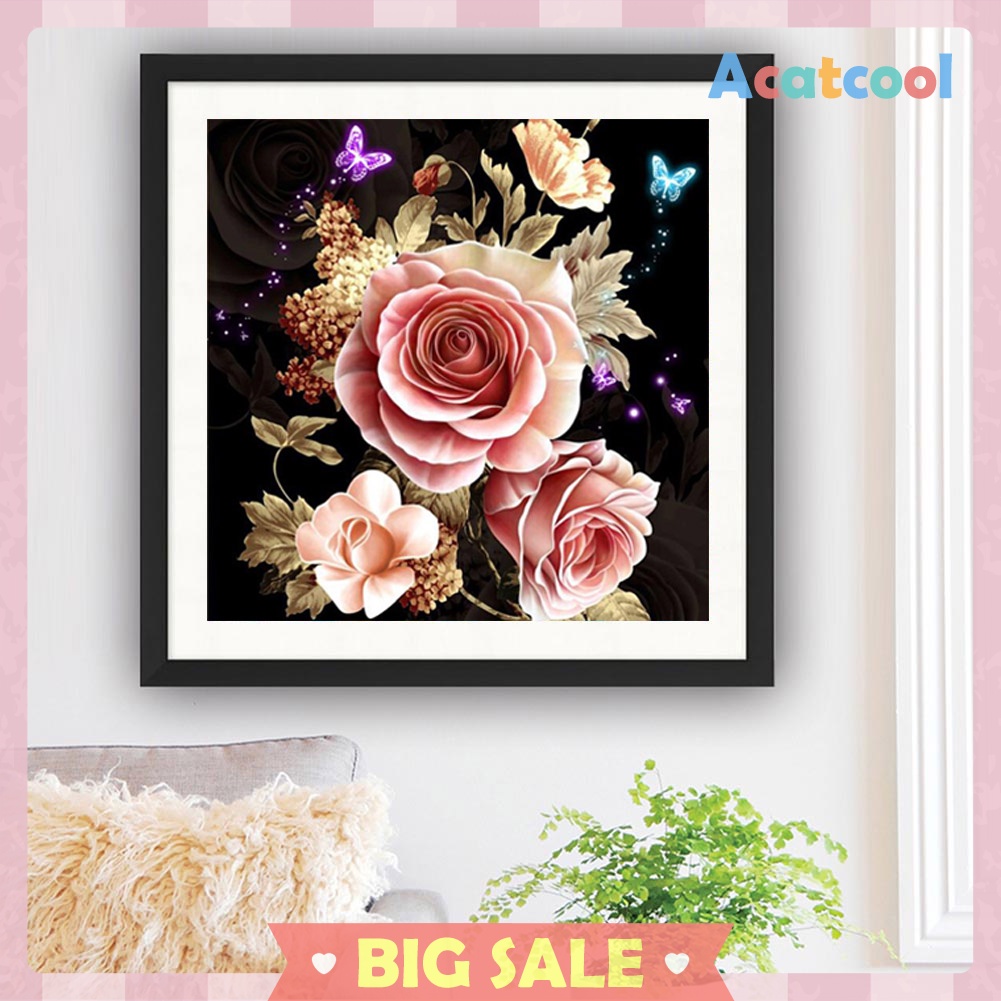 Butterfly Flowers 5D Diamond Painting Embroidery DIY Craft Cross Stitch