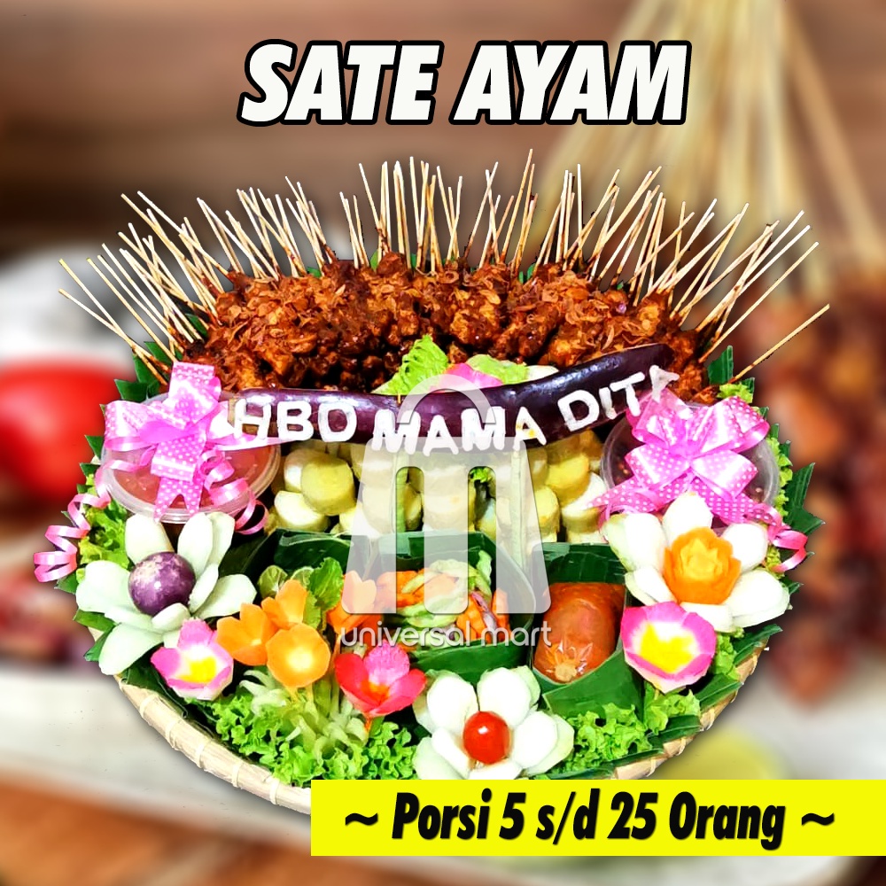 

Sate ayam Tampah matang siap makan Porsi Bervariasi