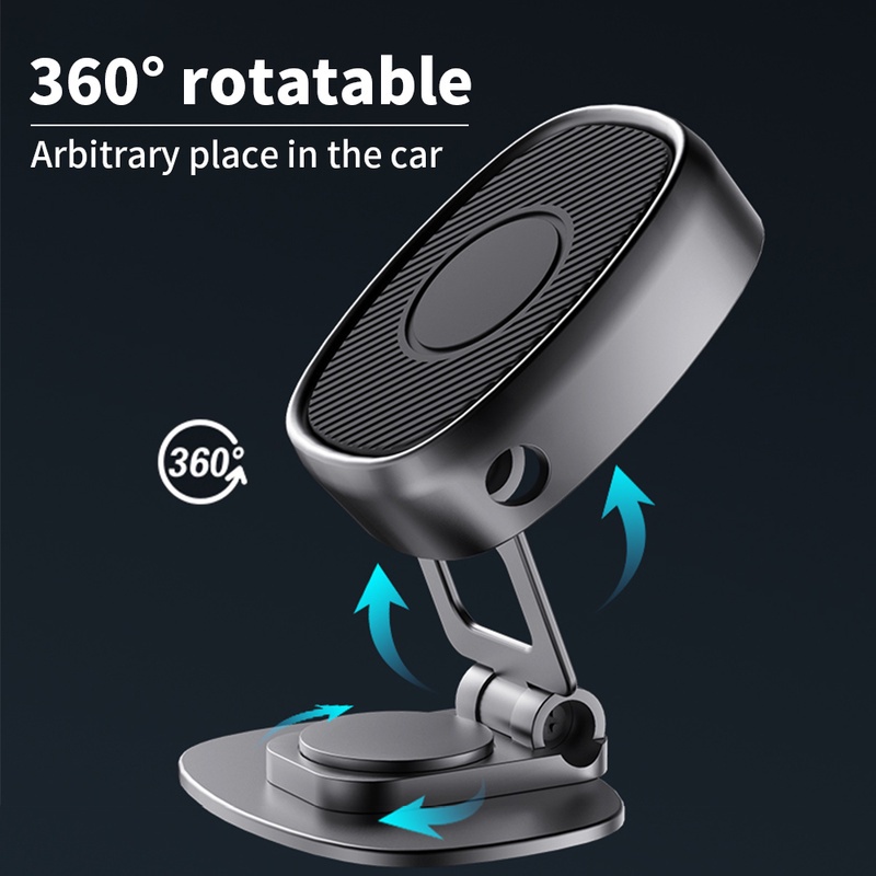 360 ° Bracket Lipat Magnetik mount Mobil Holder Handphone Tinggi adjustable Rotasi Putar