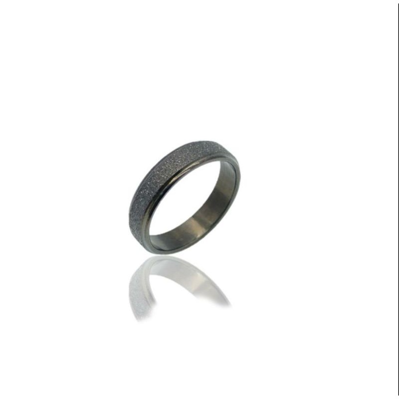 Cincin Titanium Hitam Ukir Pasir N06042108