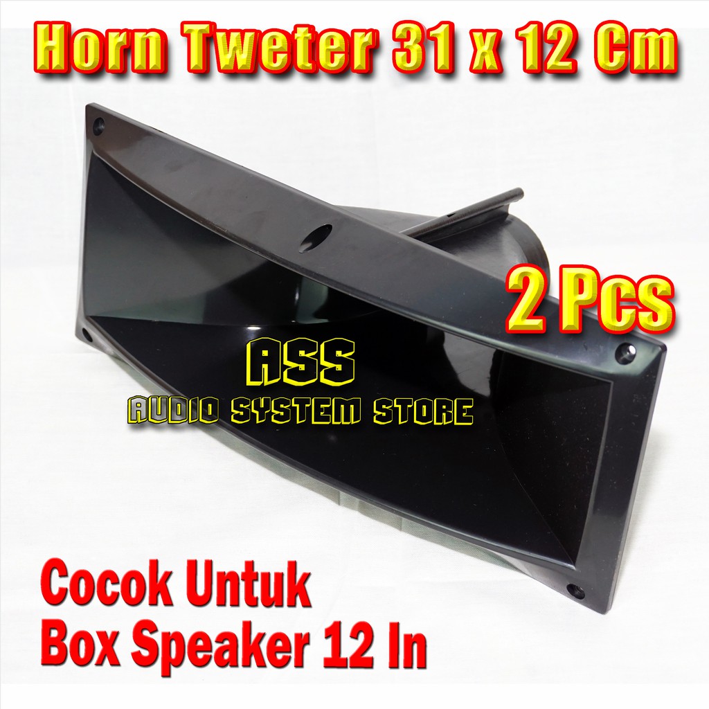 2 Pcs Corong Twiter Box Speaker 12" / Horn Tweter 31x12 Cm / Daun Tweeter / Twitter
