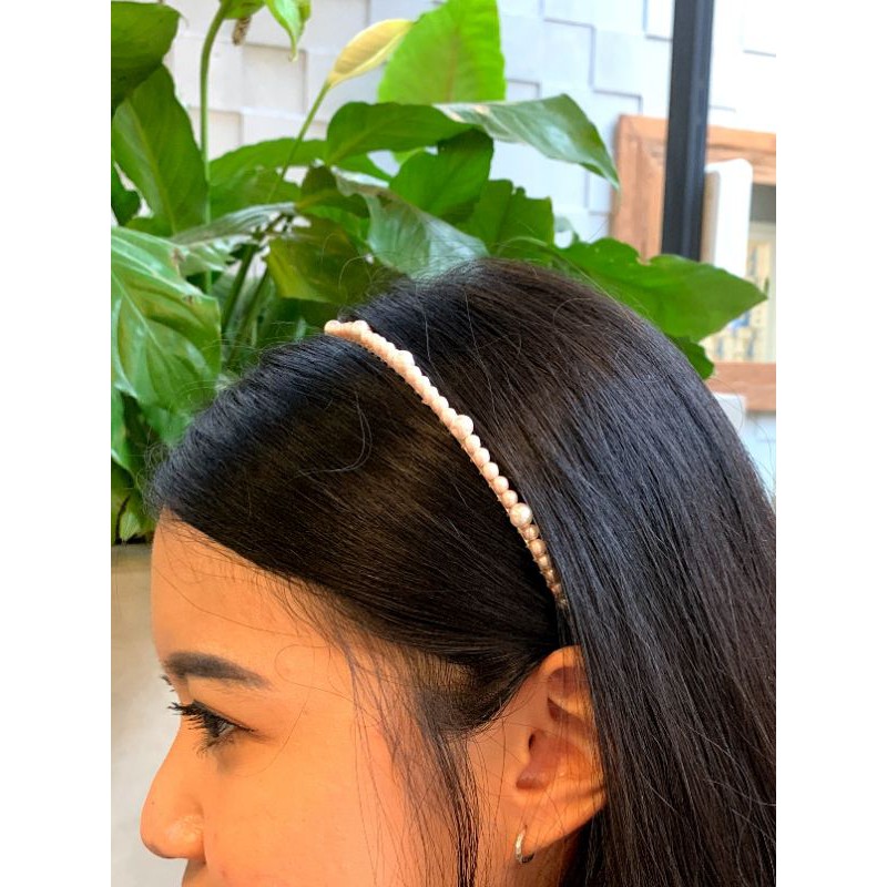 Headband Kristal Mutiara - Bando Mutiara dan Kristal - Bando Wanita - Bando Korea