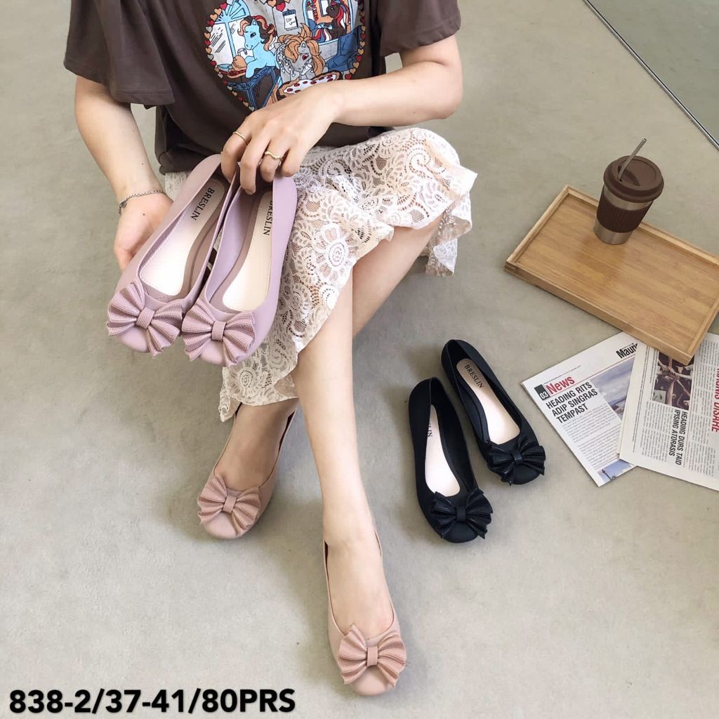 Sepatu Flat Wanita Import Jelly Pita Lapis &amp; Polos Winola Collection WNL 838-2 &amp; 838-1A
