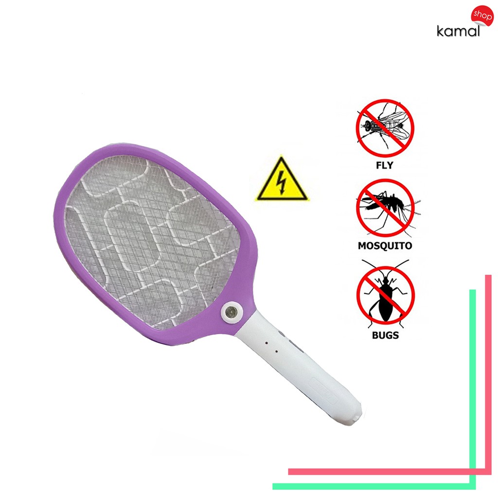 Raket Nyamuk 2in1 Mosquito Swatter Racket Led Rechargeable Raket Pembasmi Nyamuk