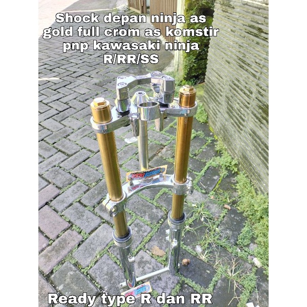 Shock skok sok depan kawasaki ninja R/RR/SS as gold full crom