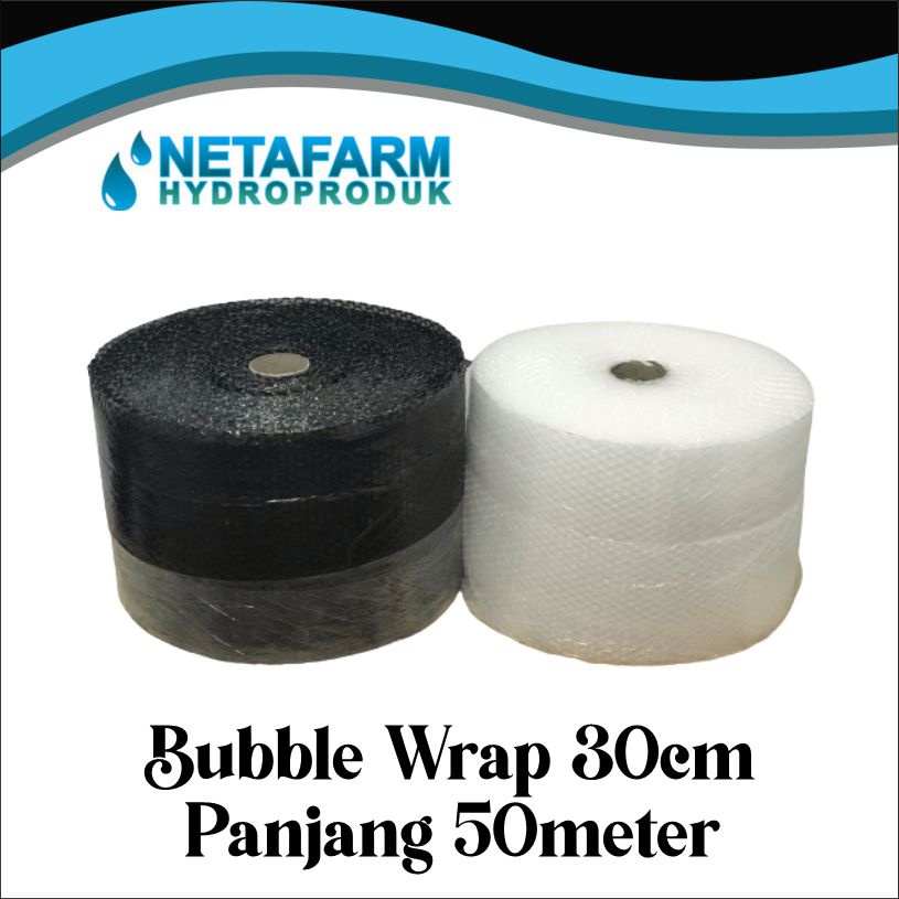 Bubble Wrap Hitam / Putih Lebar 30 cm Panjang 50m ( 1 Roll )