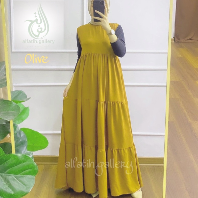 Inner dress | gamis lekbong | gamis tanpa lengan best seller alfatih