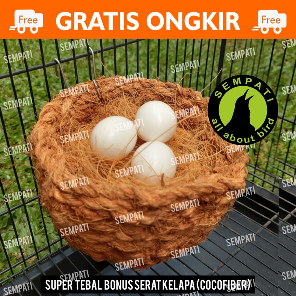 SARANG KELAPA GANTUNG SUSUH COCOFIBER TEMPAT SARANG TELUR BURUNG LOVEBIRD KENARI PARKIT SBWCT