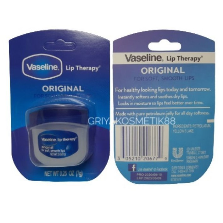 Vaseline Lip Therapy Original 7 gram | Pelembab Bibir