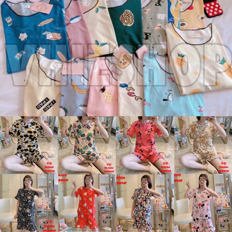 [ Vhieshop ] Stelan Hp Rumbai Piyama Babydoll Baju tidur import stelan hotpants import