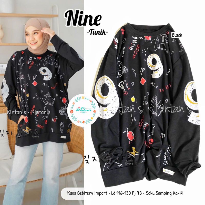 Nine Tunik/Baju Atasan Wanita/Kaos/Baju Muslim
